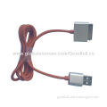 Aluminum Shell and Cotton Braid Wire Data Cable for iPhone 4 with New Design